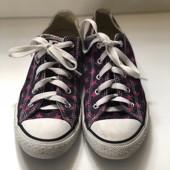 Converse Other - Converse all star chucks purple with pink stars